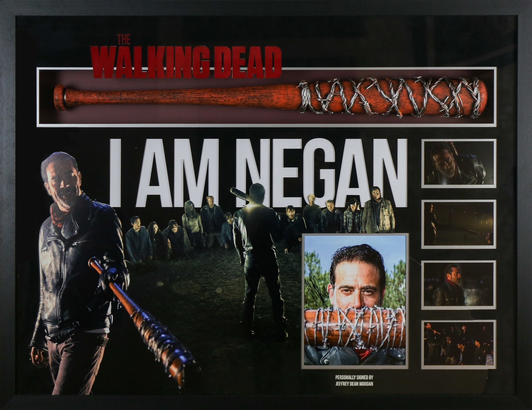 Jeffrey Dean Morgan, The Walking Dead, Signed 12x8 Photograph Bat Framed Display - Memorabilia Framers Shop